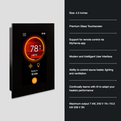 Image of Harvia KIP Wall Mount Electric Sauna, 220V-240V, 6kW, Digital Controller