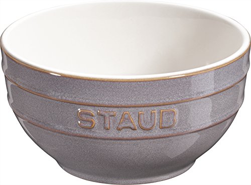 Set of 6 Vacuum Ceramic Serving Bowl, Mixing Bowl, Fruit Bowl Round 14 cm Antique Grey