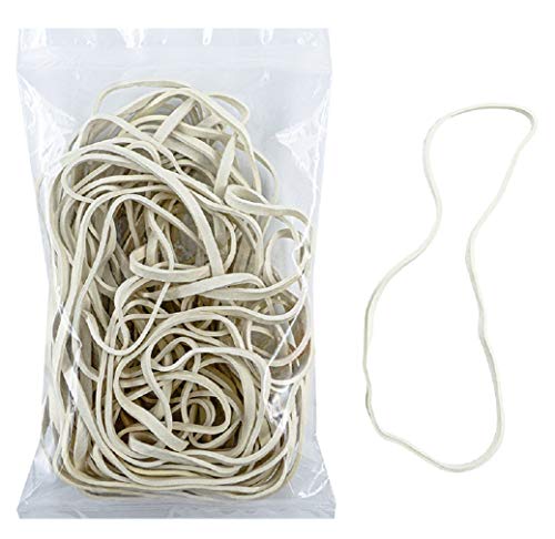 Extra Large 8 Inch Big Postal Rubber Band - Pack of 30 Pieces White Color Heavy Duty Elastic Biodegradable Natural Rubber Bands by Yosogo