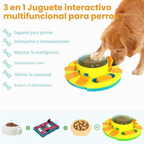 Miniatura 2 de Dufuso Juguetes Interactivos De Alimentación Lenta Para La Mayoría De Los Perros, Rompecabezas Con 2 Niveles De Dificultad, Dispensador De Premios