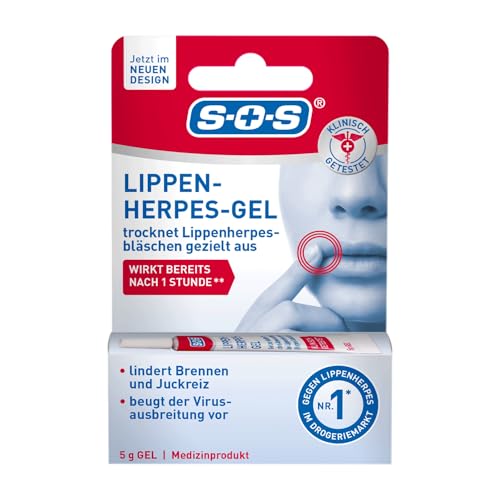 SOS Lippen Herpes Gel | Bei Lippenherpes Bläschen | Herpes auf natürliche Weise mit Silicium Gel austrocknen | Brennen + Juckreiz lindern | 1 x 5g