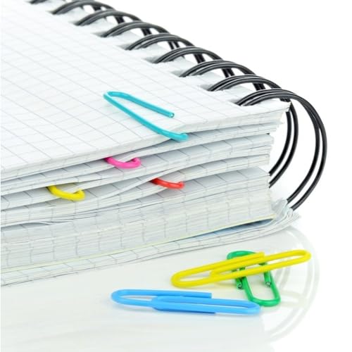 100 farbige Büroklammern Metall 50 mm, große Clips für Büro,Bunte Metall Büroklammern Set mit Aufbewahrungsbox für Büro,Dokumente(7 Farben)