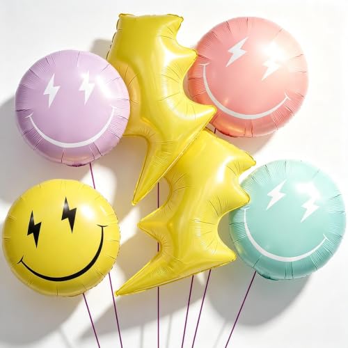 Smile Face Balloons Preppy Balloons Preppy Birthday Decorations Groovy Party Decor Smile Face Birthday Party Decoration Peace Out Single Digits Party Threenage Dirtbag Party Decorations
