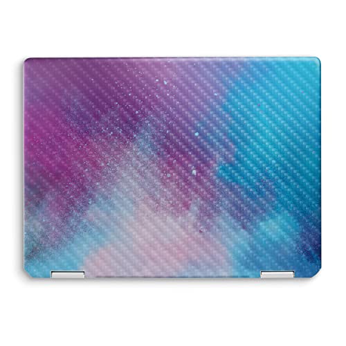 MightySkins Carbon Fiber Skin Compatible with HP Spectre x360 14" (2022) Full Wrap Kit - Cotton Candy Sky | Protective, Durable Textured Carbon Fiber Finish | Easy to Apply | Made in The USA