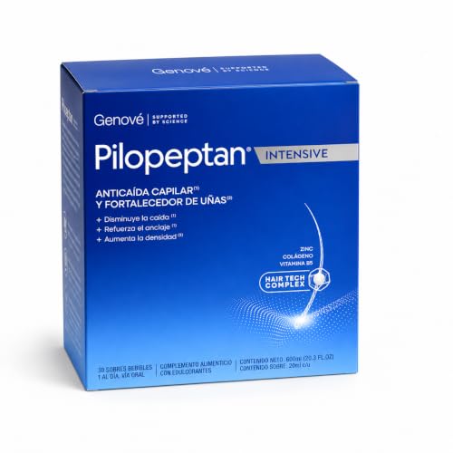 Pilopeptan Intensive | Anticaída Capilar Cabello y Uñas | 30 Sobres | Hombre y Mujer · Potencia el Crecimiento, Formación de Queratina, Anclaje, Brillo y Vitalidad