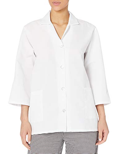 Red Kap Women s Smock ¾ Sleeve, White, X-Large