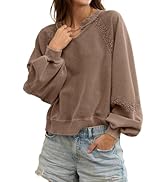 KevaMolly Womens Long Sleeve Tops Black Solid Color Rivet Stud