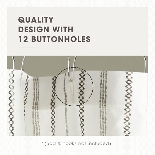 Image of INK+IVY Imani Tufted Chenille 100% Cotton Shower Curtains Machine Washable, Modern Home Bathroom Decor Bathtub Privacy Screen, 72 inch x 72 inch, Ivory