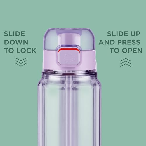 Image of MILTON Aston 700 BPA & BPS-Free Water Bottle 700 ml| Food-Grade Plastic | One-Click Open | Leak-Proof | Sip & Gulp Lid I Ideal for Office, School, College, Gym, Purple