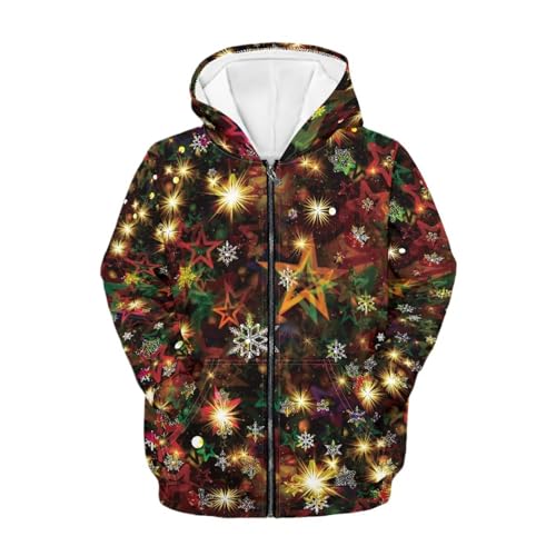 Hoodies for Kids Hooded Jacket Tops with Pocket Full Zip Up Sweatshirts for Boys Girls