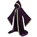 GRAJTCIN Adulr Purple Cloak with Hood and Sleeves Wizard Robe Costume Vampire Witch Cloak Cosplay Hooded Robe Halloween (Purple)