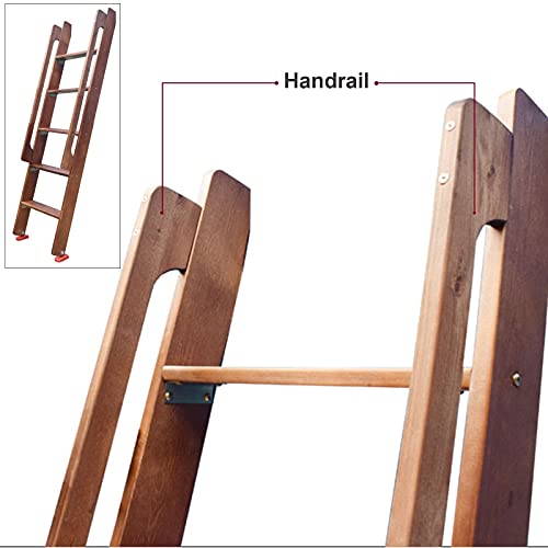 Échelle pour lit surélevé marron avec rampe pour sécuriser la chambre - 4