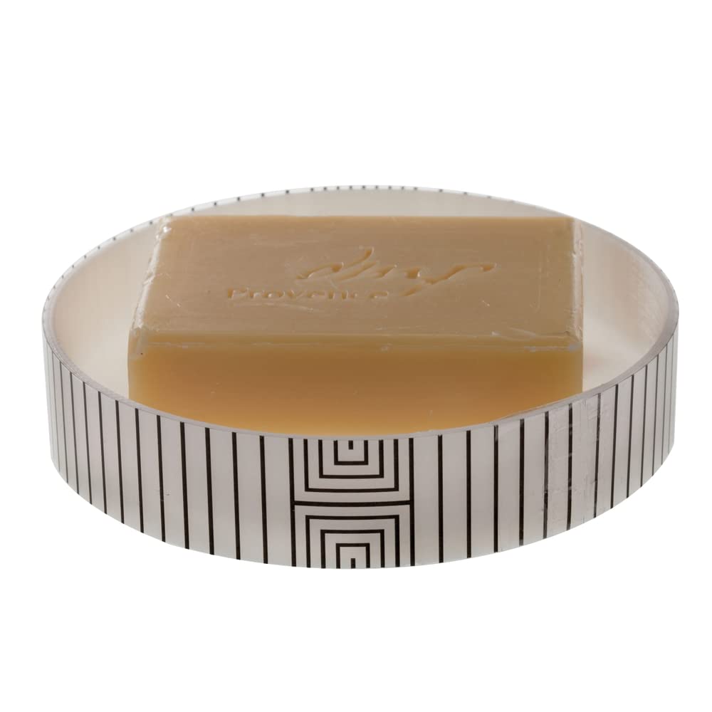 Spirella Soap Dish Decorative Bathroom Equipment Soap Dish Graphic Dimensions: 11.3 x 2.4 cm White Black