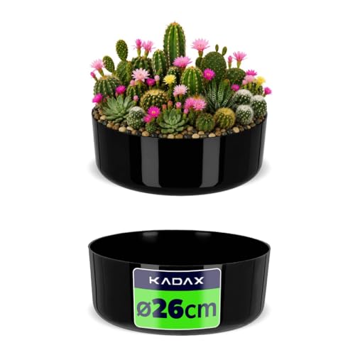KADAX Blumenschale aus Kunststoff, runde Schale, Pflanzschale, Pflanzgefäß, Kunststoffschale für Fensterbank, Tisch, Wohnzimmer… – Ansicht 1