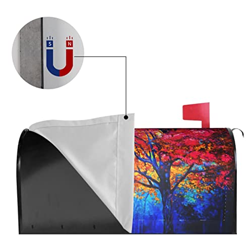 Foruidea Autumn Fall Trees Mailbox Covers Magnetic Mailbox Wraps Patriotic Post Letter Box Cover Standard Oversize 21 X 18 Makover Mailwrap Garden Home Decor #TOP4