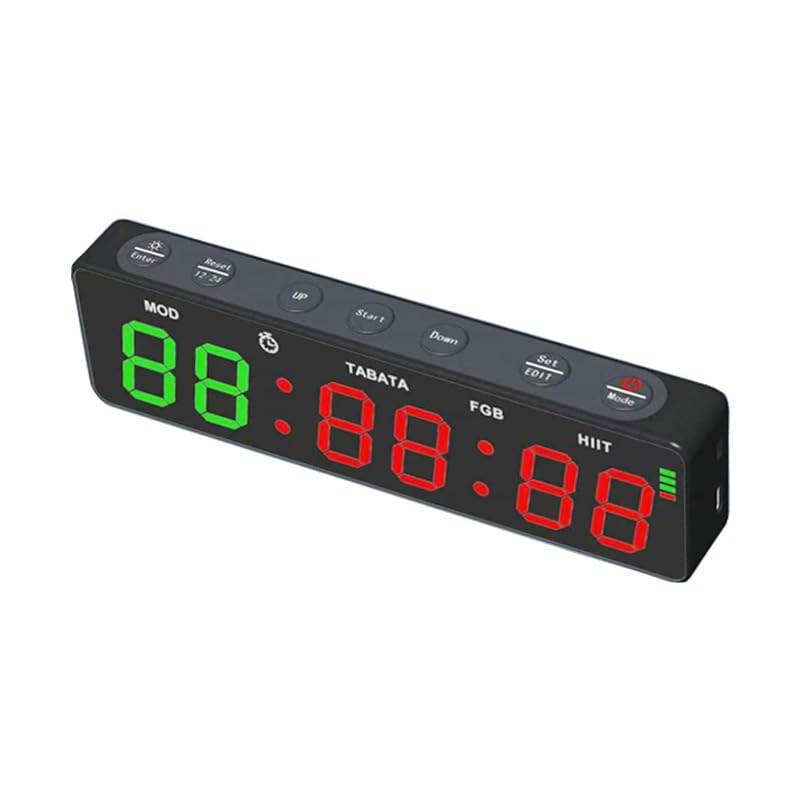 Tosuny Reloj de Temporizador de Gimnasio, Temporizador Digital de 15 Pulgadas con Control Remoto, Cronómetro de Cuenta Regresiva para Entrenamiento de Intervalos, Portátil Magnético