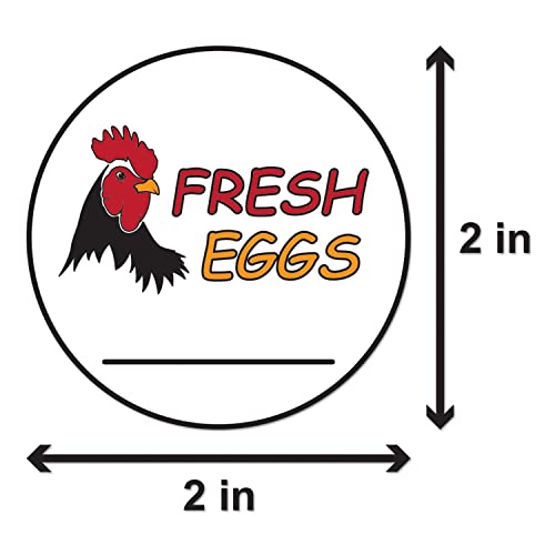 Fresh Eggs 2" Round Farm Fresh Produce, Farm Fresh, Farmer's Market Packaging, Egg Carton Labeling, Hobby Farm Labels Stickers (300 Labels Per Roll / 1 Rolls) #TOP1