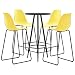 Produktbild vidaXL Bar Set 5-TLG. Tresen Bartisch Barstuhl Stehtisch Bartresen Bistrotisch Küchenbar Bar Küchentisch Tresentisch 4 Barhocker Kunststoff Gelb