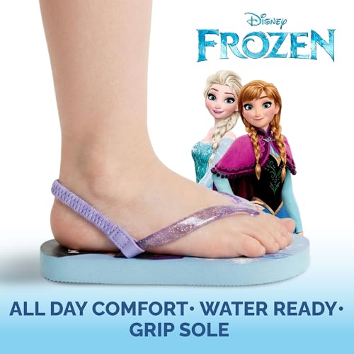 Image of Disney Girls Boys Character Flip Flops Sandals Kids Water Shoes - Minnie Mickey Moana Toy Story Frozen Cars Encanto Princess Thong Beach Slides Slip On Quick Dry (Toddler-Little Kid)