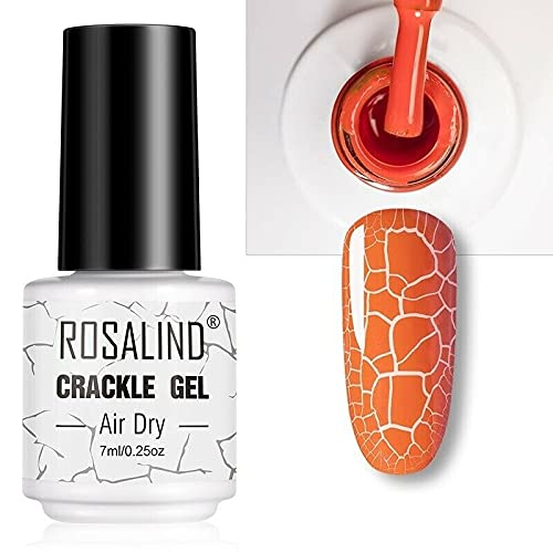 Rosalind Nail Polish Crackle Gel, Colors Gel Nail Polish Cracking Glue Burst Glue Nail Polish Air Dry for Nail Art Design Salon Quality DIY Home 7ML (RL-7ML-A624)-image-12