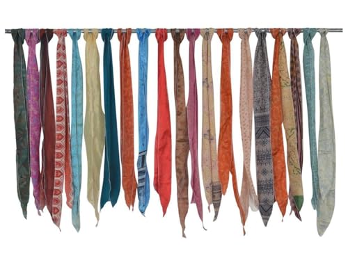 RAJBHOOMI HANDICRAFTS Vintage Indian Silk Sari Sashes Neck Wrap Recycle