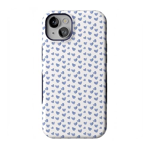 Casely iPhone 14 Plus Case | Lovebug | Blue Hearts | Bold Protective Design | Compatible with MagSafe