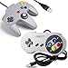 [USB Version] 2 Pack USB Classic Controller, iNNEXT USB N64 & SNES Controller Joystick for Windows PC MAC Linux Raspberry Pi 3 Sega Genesis Higan (Gray)