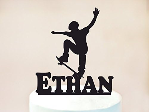 Skateboard Theme Cake Topper,Skateboarder Cake Topper,Skateboard Birthday Party Decor,Birthday Cake Topper,Skateboard Decoration