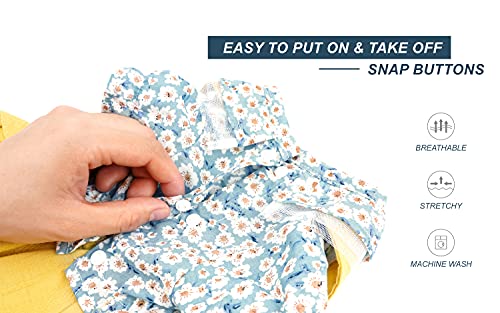 Hooddeal Dog Dresses Floral Soft Cozy Calico Cotton Puppy Dresses Cute Tutu Dress For Pet Birthday Party (Large, Yellow) #TOP2