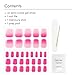 Dashing Diva Glaze Pedicure Nail Strip Set - Dragon Fruit Sorbet - Long Lasting, Chip Resistant, Semi-Cured Gel Nail Strips - Summer Gel Set - 4-Piece Pedicure Kit with 32 Strips