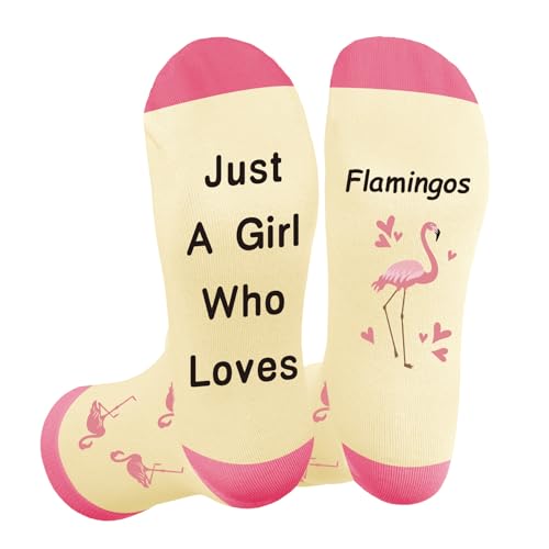 Flamingo Lovers Novelty Socks Flamingo Gifts for Women Girl Birthday Christmas Animal Lover Flamingos Themed Gifts for Teens Bestie Friend Daughter Wife Sister Girlfriend Stocking fillers Socks
