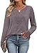 Plus Size Tops for Women Fall Clothes Long Sleeve Shirts Dressy Blouses Winter Pullover Tunic Sweaters Grey Purple 2XL