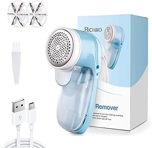 Bobble Remover Electric, Lint Remover with 2 Replaceable Blades, Fabric Fluff Shaver Portable for Clothes Jumpers, Furniture, Wool, Carpet