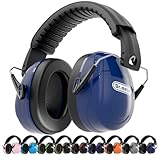 Dr.meter Cascos Antiruido Adultos 31dB, Cascos de Obra Protectores Auditivos Ajustables para Trabajo, Construcción, Tiro Deportivo y Estudio, Cascos Insonorizados Aislantes de Ruido Azul Marino