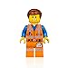 The LEGO Movie 2 MiniFigure - Emmet in Worn Uniform with Smile (and Display Stand)