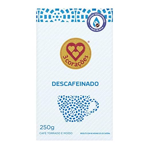3 Corações Café Torrado e Moído Descafeinado 100% Arábica, 250G