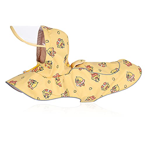 Uvtqssp Reflective Dog Raincoat With Adjustable Hooded And Hook & Loop, Waterproof Slicker, Lightweight Rain Poncho Pattern Dog Jacket For Size Small And Large Puppies Yellow M #TOP27