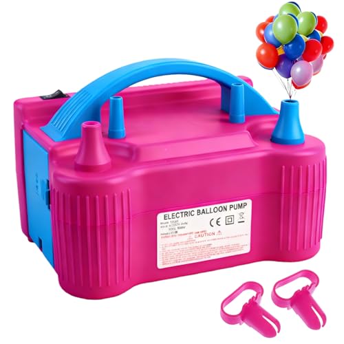 Electric Balloon Pump 600W High Power - Dual Nozzle (Auto/Semi-Auto) Portable Balloon Inflator for Party/Wedding/Birthday, Quick Inflation, Plug-In Air Pump for Party Supplies