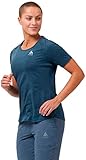Leicht Odlo Damen Run Easy 365 Kurzarm Laufshirt, Blue Wing Teal Melange, M EU