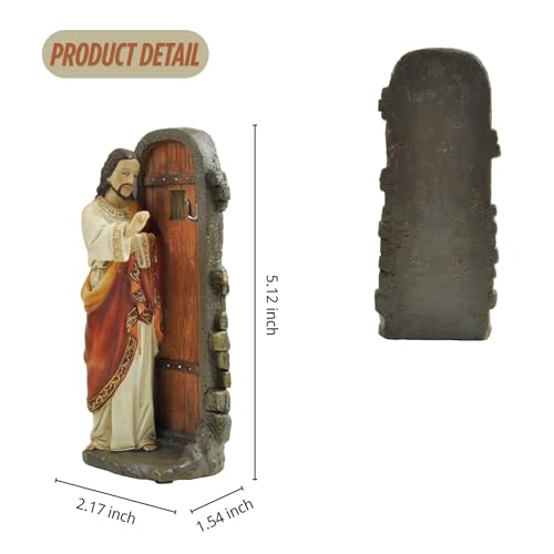 Estatua Jesús llamando a la puerta 5.12 pulg resina miniatura 6