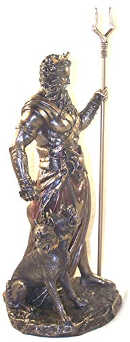 Veronese Design 10.6" Hades Greek God of The Underworld with Cerebrus Hell Hound Statue Cold Cast Resin Antique Bronze Finish