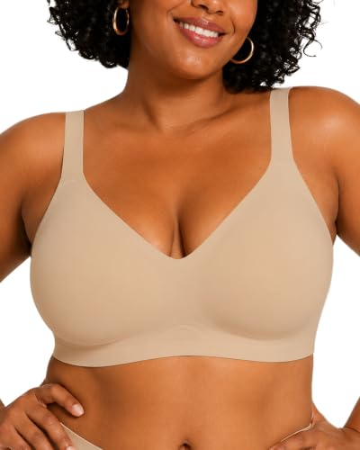 Image of As Fairy Wireless Bras for Women Full Coverage Seamless Comfort T-Shirt Bra