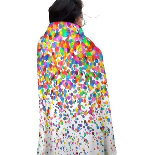 Couverture flanelle Falling Confetti ronde 150cm housse de canapé premium