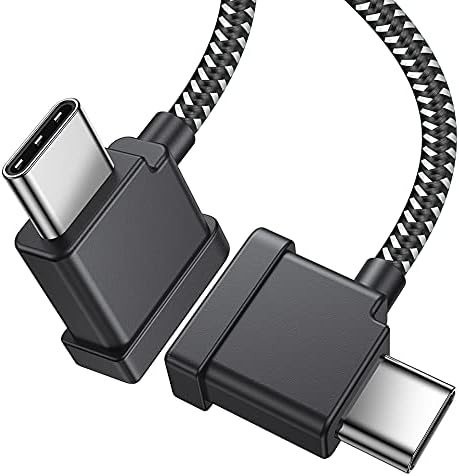 KOOWOD 1FT 90 Degree RC USB C to Type C Phone Tablet OTG Data Cable Right Angle Connector Cord for DJI Mini 2, Mavic Air 2, Air 2S Remote Controller Accessories (2 Pack)