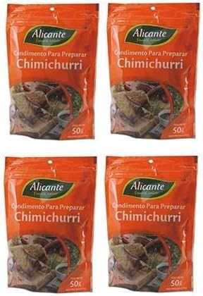 Alicante Chimichurri Condimento para Preparar 50 gr. - 4 Pack / Seasoning to Prepare Chimichurri 1.7 oz. - 4 Pack.