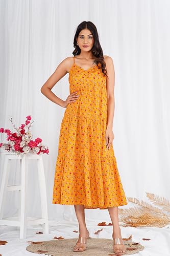 Robe jaune fleurie Elizabeth design raffiné et coupe longue d'exception - 2