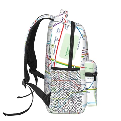 MENRIAOV London Tube Map Double Shoulder Bag Backpack Adjustable Shoulder Large Capacity Travel Outdoor Laptop Backpack3