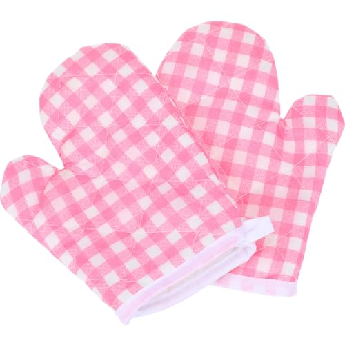 DOITOOL Kids Oven Mitts for Play Kitchen (Pink)