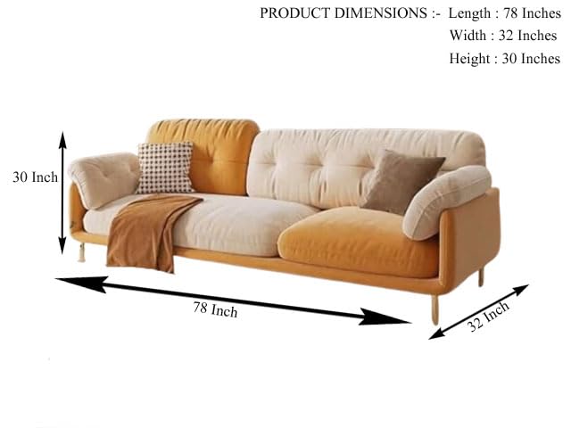 Image of A to Z Furniture Classic Chesterfield Sofa Set Luxury Chesterfield Sofa in for Home Living Room & Office (3 Seater Sofa Brown & Beige)