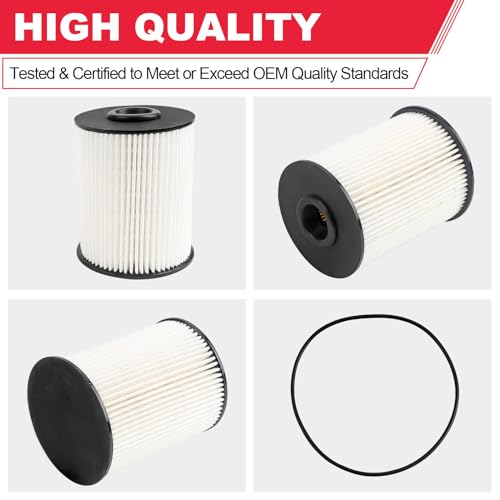 Fitede 5.9 Cummins Fuel Filter (2Pcs) Fits for 2000-2009 Dodge Ram 2500 3500 5.9L Cummins Turbo Diesel Replaces# 68001914AA, 68001914AB, 5015581AA, 5015581AB, 33585XE